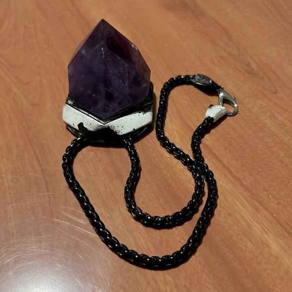 SOLD - One of a kind ADINA MILLS Amethyst Necklace - STATEMENT PIECE - Picture 5 of 5